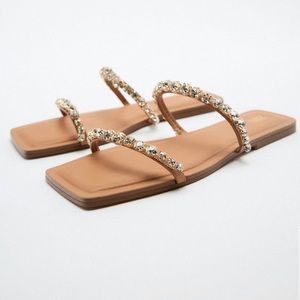 Rhinestone Flat Sandal